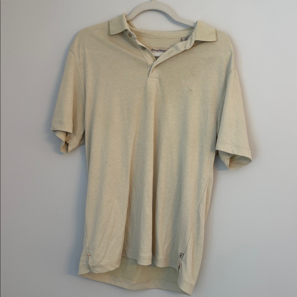 Tommy Bahama Off-White Textured Polo